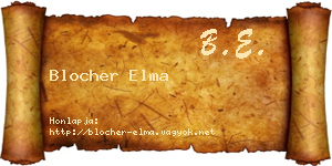 Blocher Elma névjegykártya